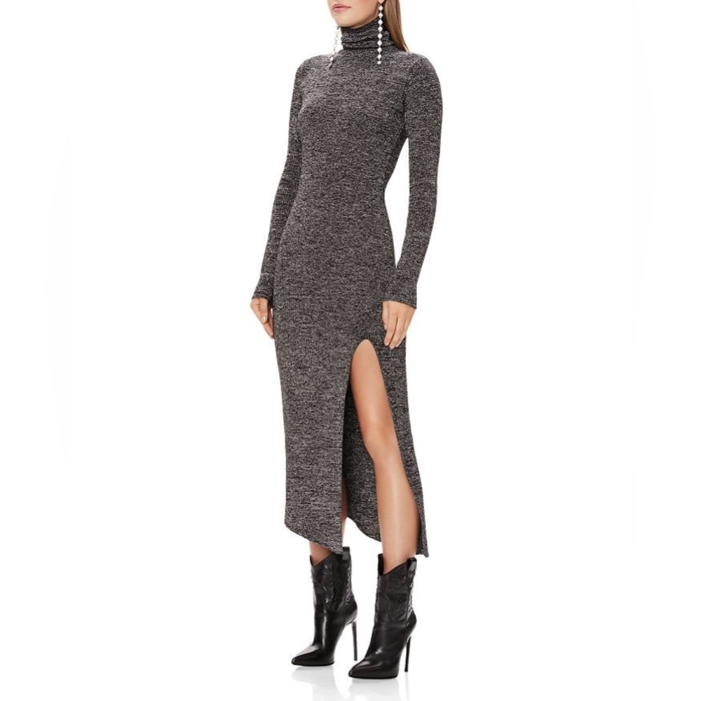 afrm metallic jax sweater dress small
